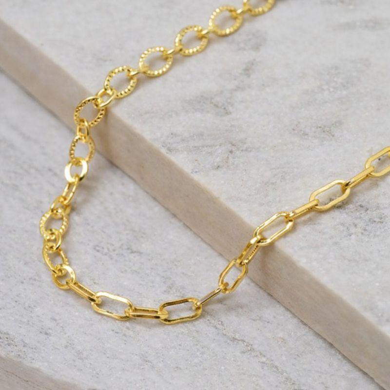 COLAR MIX DE ELOS BANHO OURO 18K