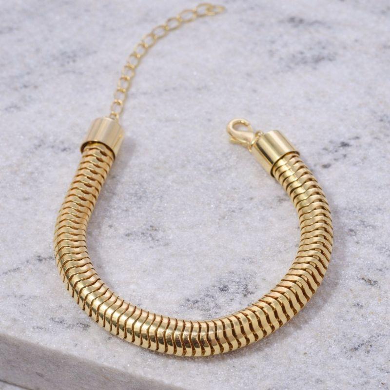PULSEIRA FIO ALEMÃO OCO G BANHO OURO 18K