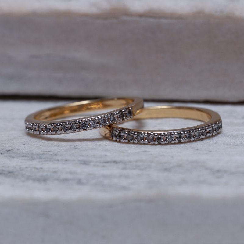 ANEL APARADOR DE ALIANÇA COM RÓDIO BRANCO BANHO OURO 18K