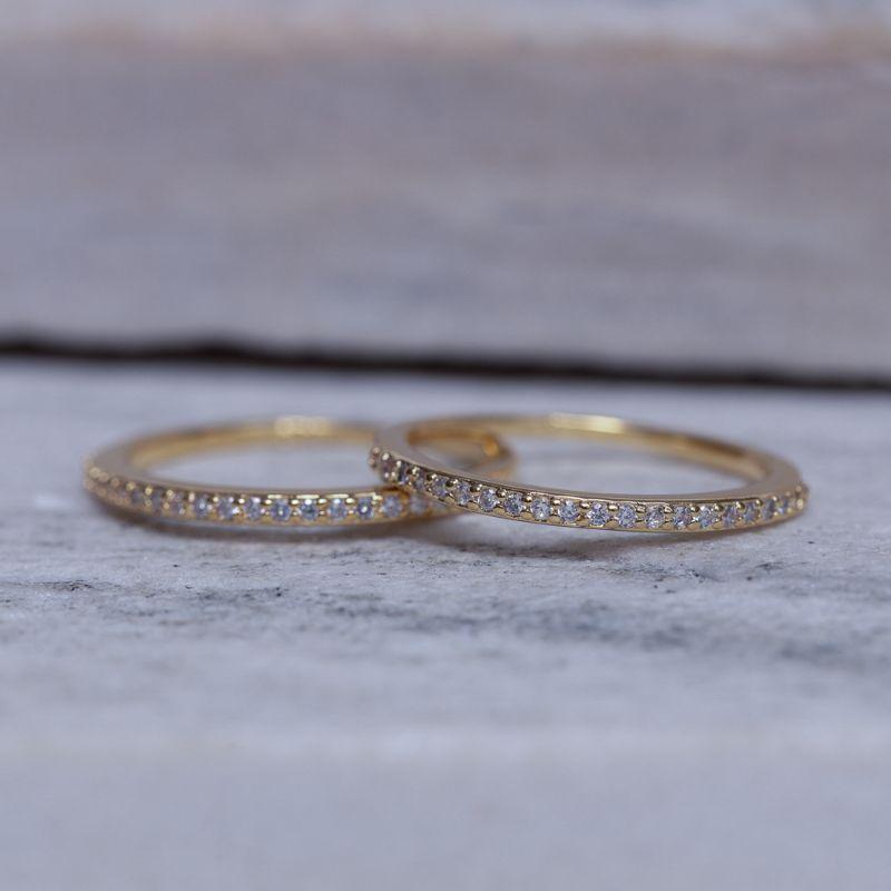 ANEL APARADOR DE ALIANÇA FINO CRAVEJADO BANHO OURO 18K