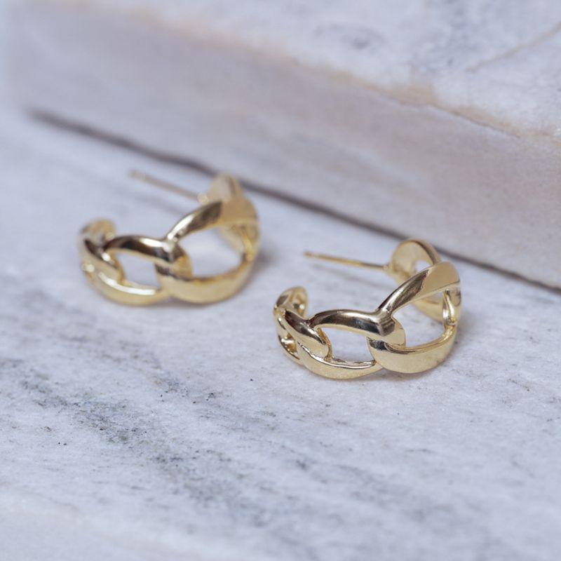 BRINCO ARGOLA ELOS GRUMET BANHO OURO 18K