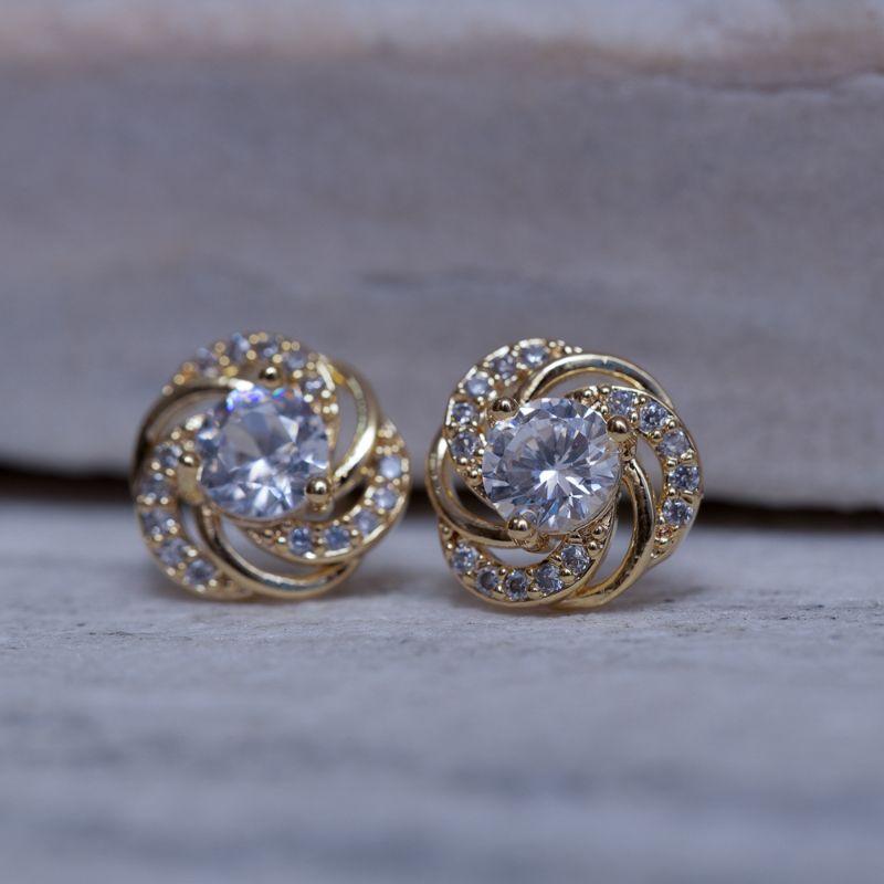 BRINCO TORCIDINHO CRISTAL BANHO OURO 18K