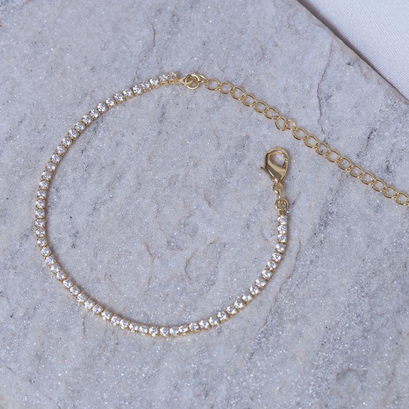 PULSEIRA INFANTIL RIVIERA PP CRISTAL BANHO OURO 18K