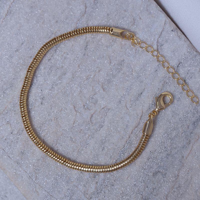 PULSEIRA MALHA TUBULAR BANHO OURO 18K