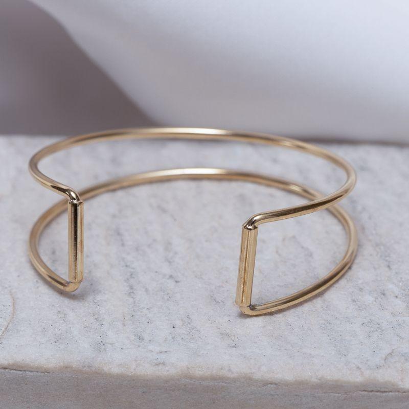 BRACELETE ABERTO LISO BANHO OURO 18K