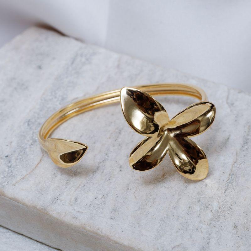 BRACELETE FLOR DE AMARÍLIS BANHO OURO 18K