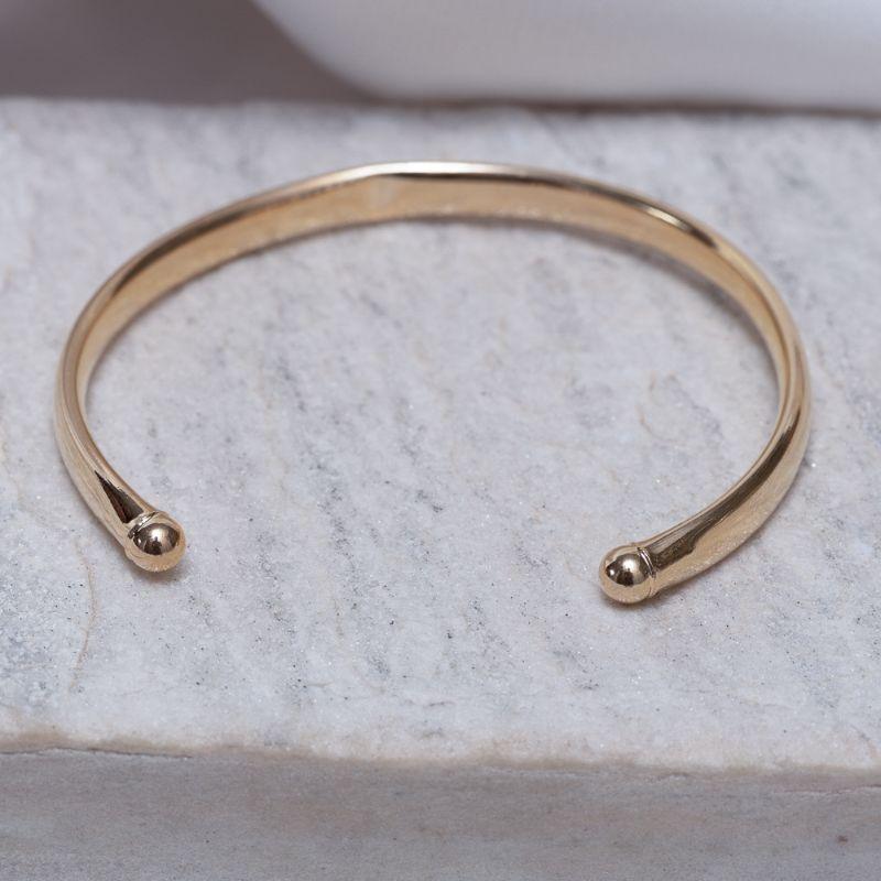 BRACELETE LISO GROSSO BANHO OURO 18K