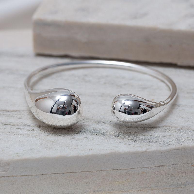 BRACELETE ORGÂNICO OVAL DUPLO BANHO PRATA