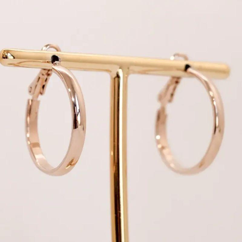 BRINCO ARGOLA MEDIA LISA BANHO ROSÉ