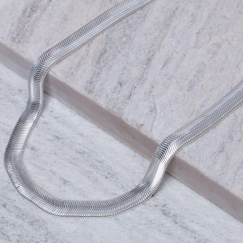 COLAR MALHA ALEMÃ G BANHO PRATA