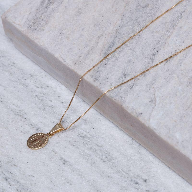 COLAR NOSSA SENHORA BANHO OURO 18K