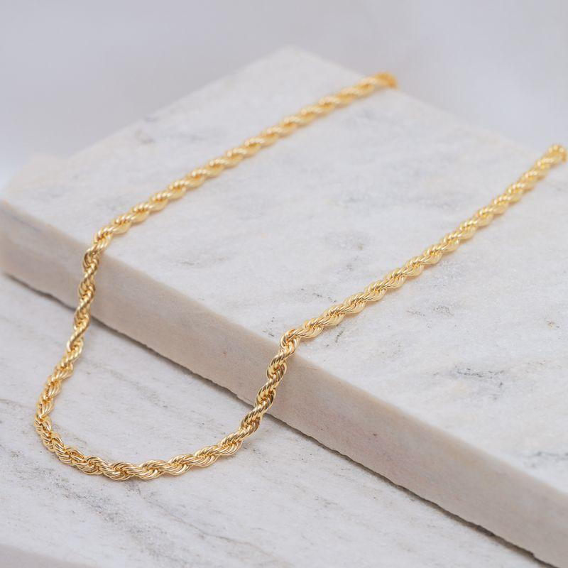 CORRENTE CABO DE AÇO M 4MM BANHO OURO 18K