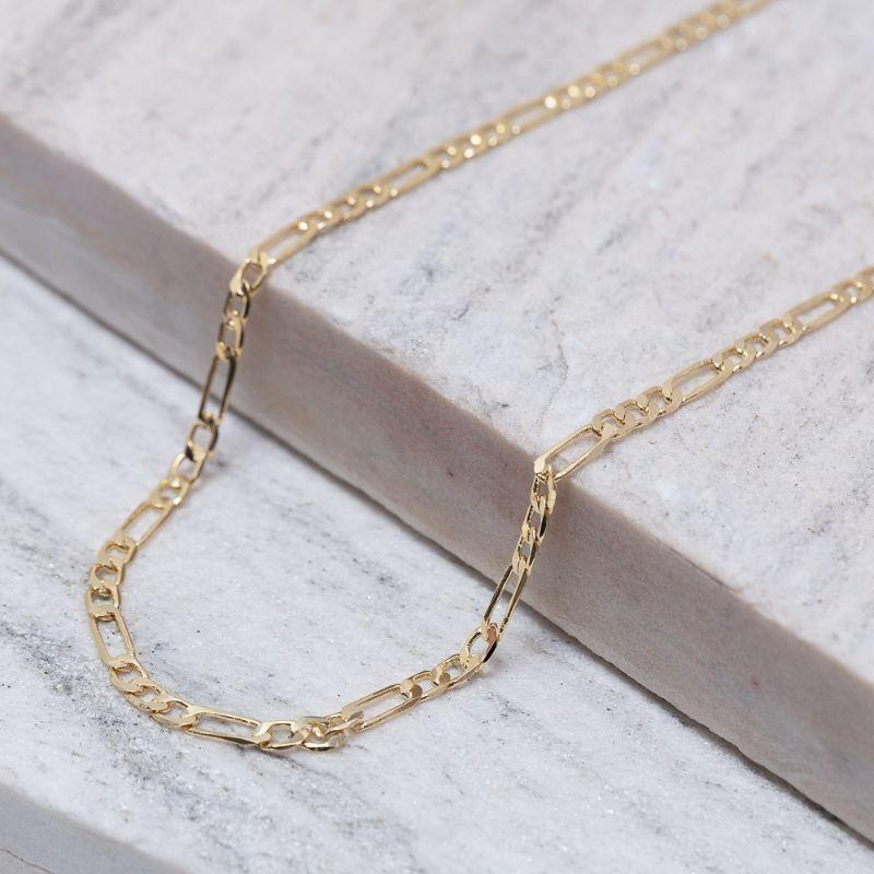 CORRENTE MASCULINA ELOS DUPLOS FINA BANHO OURO 18K