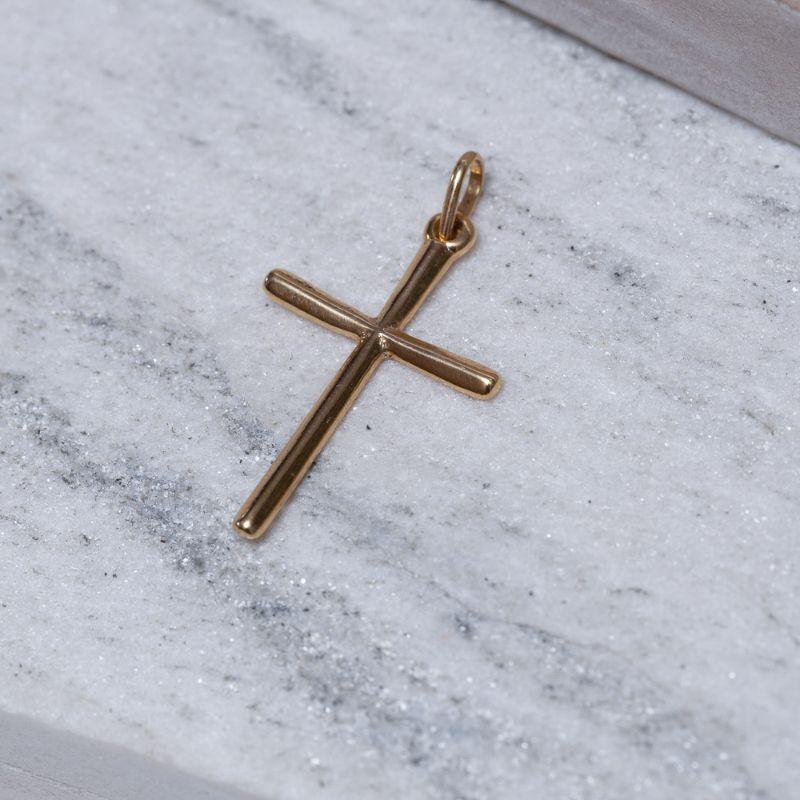 PINGENTE CRUZ  LISA P BANHO OURO 18K