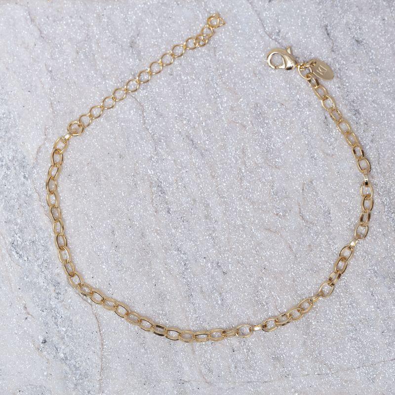 PULSEIRA ELO PORTUGUÊS OVAL BANHO OURO 18K