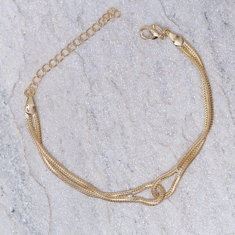 PULSEIRA FITA ENTRELAÇADA BANHO OURO 18K