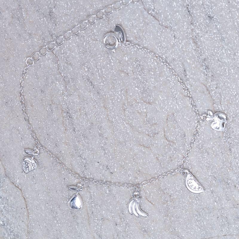 PULSEIRA INFANTIL FRUTINHAS BANHO PRATA