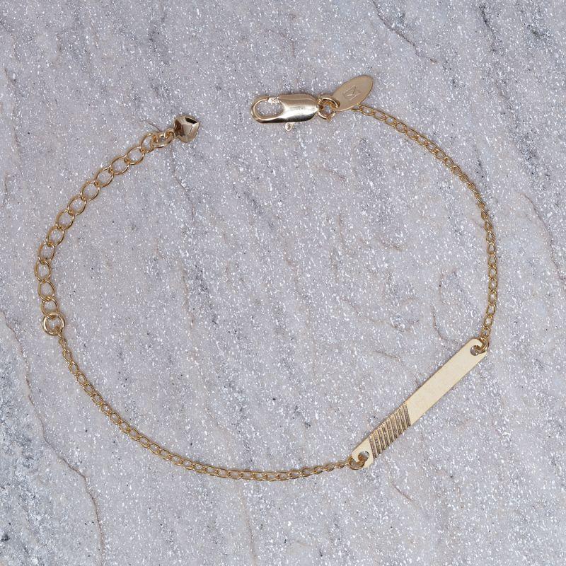 PULSEIRA INFANTIL PLAQUINHA BANHO OURO 18K