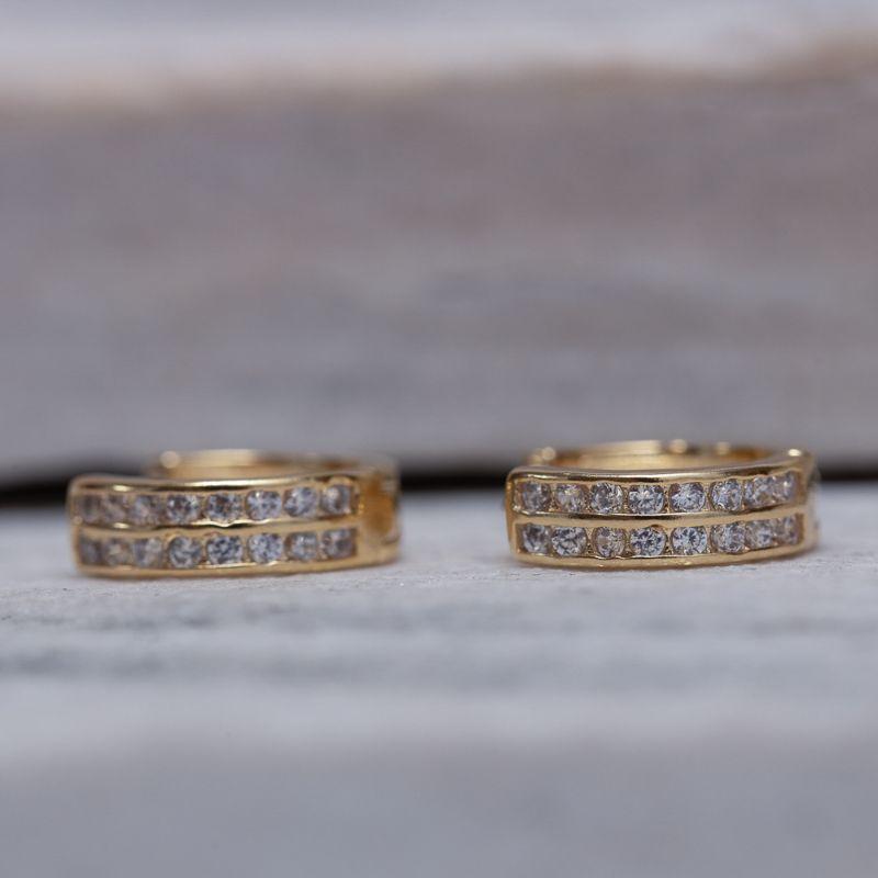 BRINCO ARGOLA M FILEIRA DUPLA BANHO OURO 18K