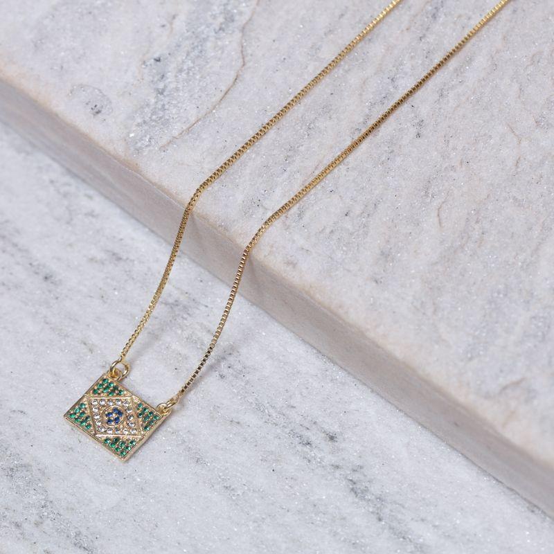 COLAR BRASIL BANHO OURO 18K