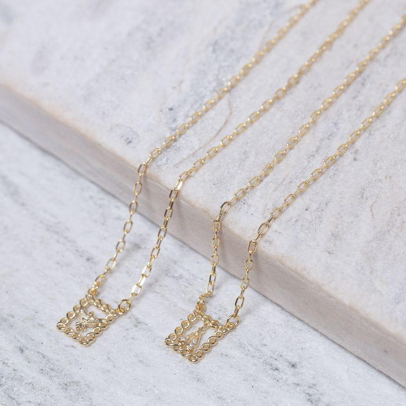 COLAR ESCAPULÁRIO NOSSA SENHORA BANHO OURO 18K