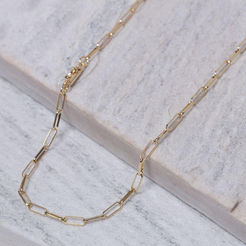 CORRENTE MASCULINA ELOS CARTIER FECHO TUBULAR BANHO OURO 18K