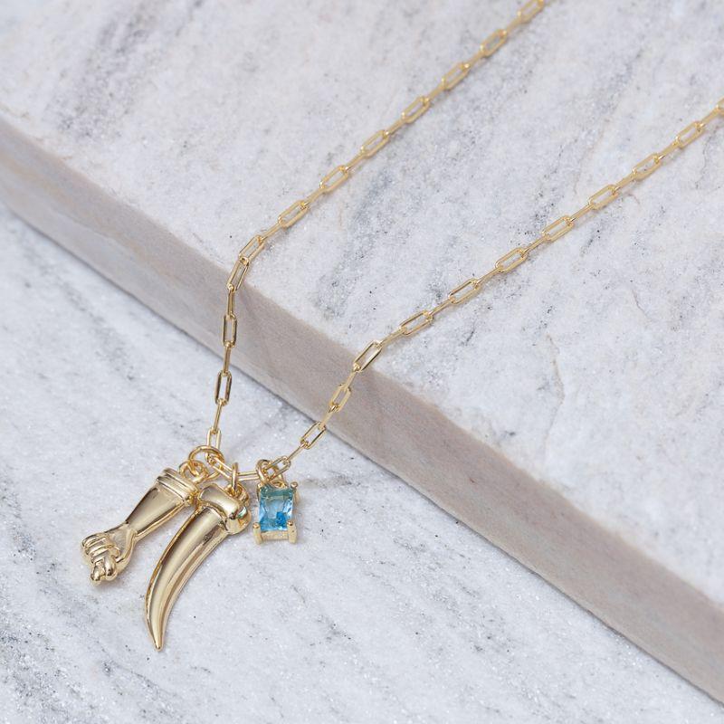 COLAR LONGO ELOS CARTIER COM PINGENTES BANHO OURO 18K