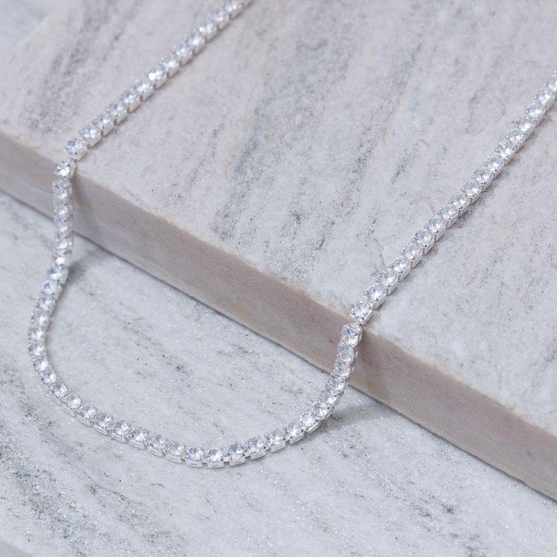 COLAR RIVIERA CRISTAL REDONDA BANHO PRATA