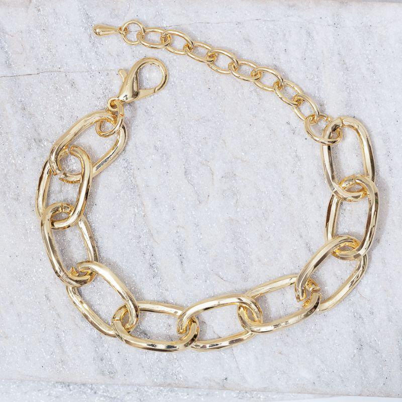 PULSEIRA ELO CORRENTE M BANHO OURO 18K