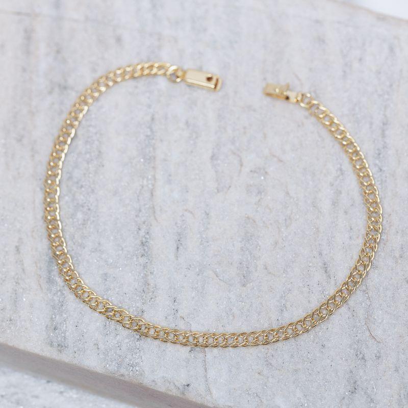 PULSEIRA MASCULINA ELOS ENTRELAÇADOS BANHO OURO 18K