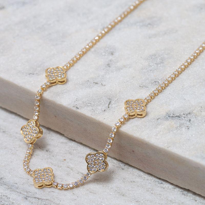 CHOKER TREVO RIVIERA BANHO OURO 18K
