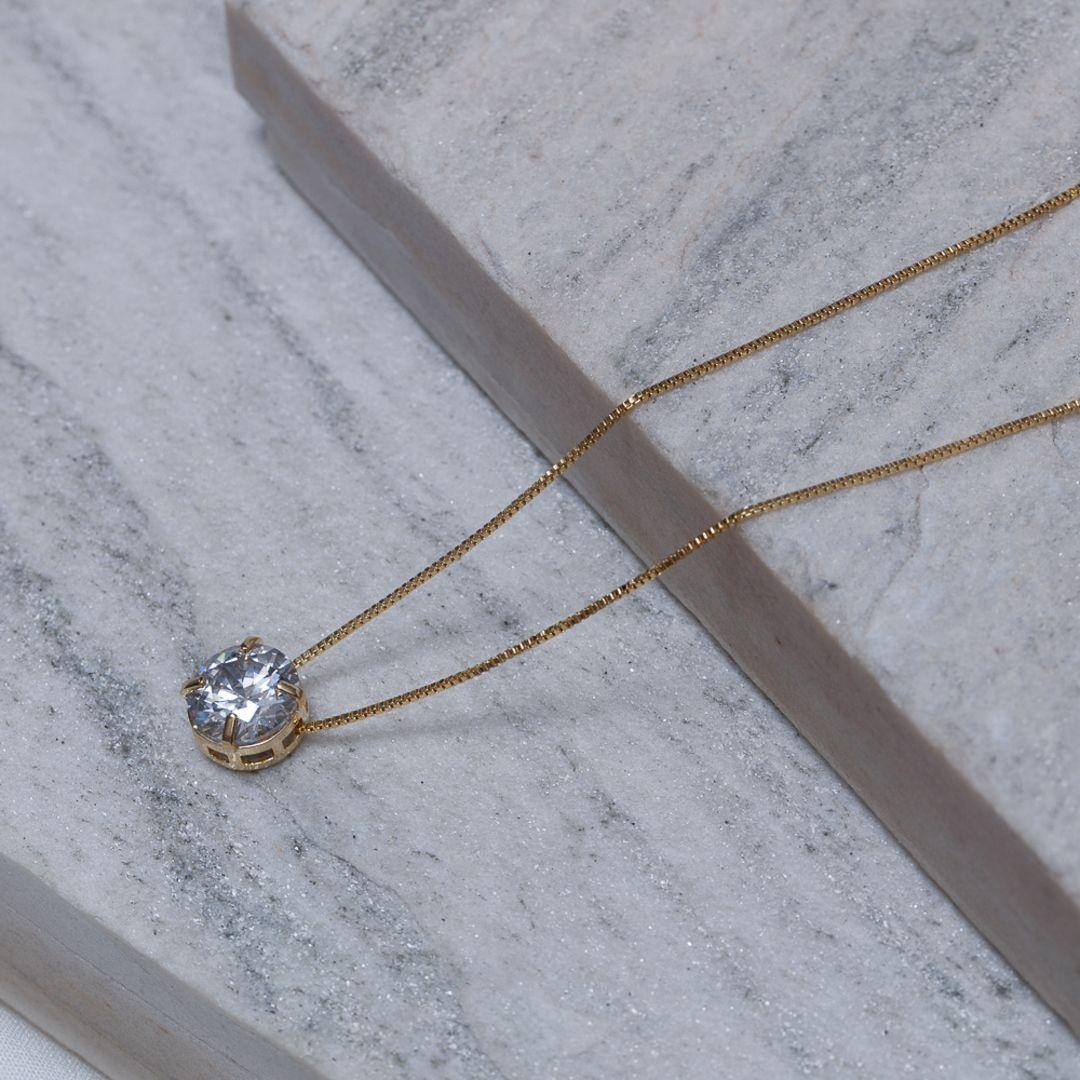 COLAR PONTO DE LUZ G BANHO OURO 18K