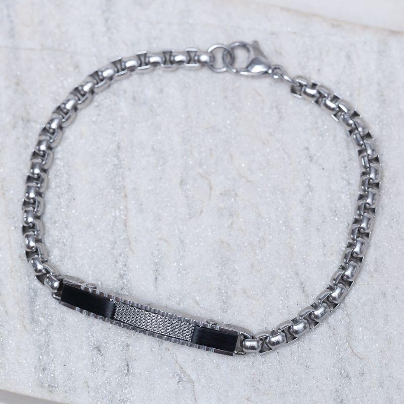 PULSEIRA BRACELETE MASCULINO EM AÇO INÓX