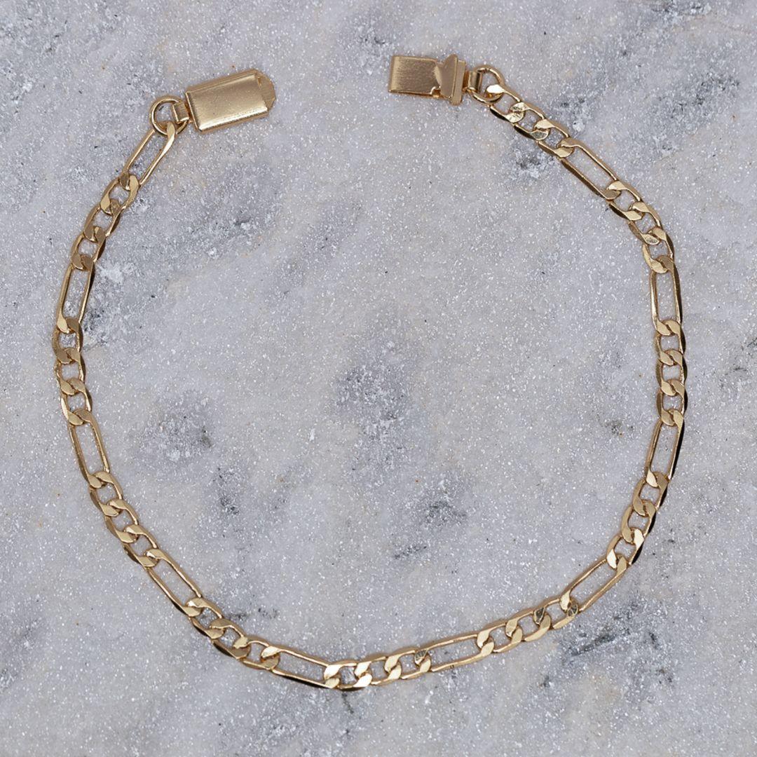 PULSEIRA MASCULINA 2 ELOS GROSSO CT BANHO OURO 18K